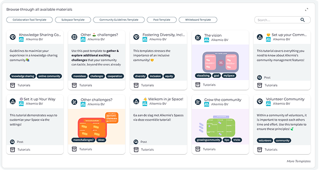 Blader door alle templates
