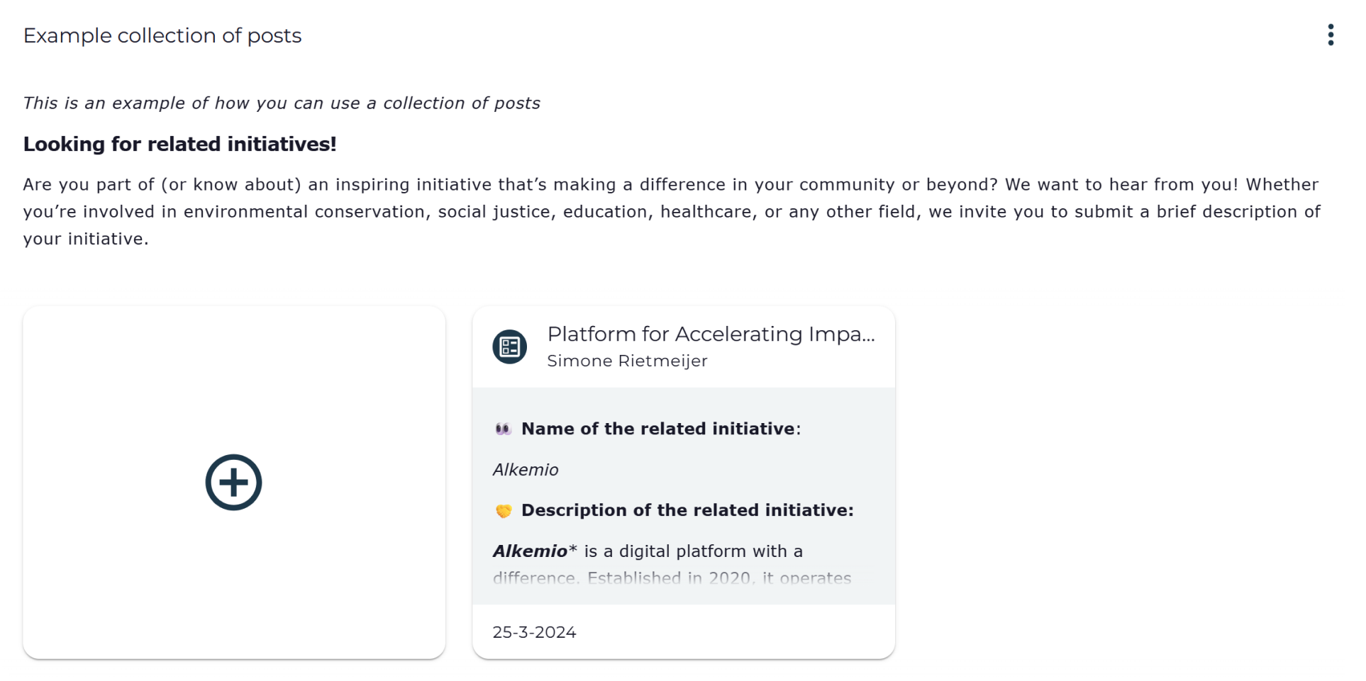 Example of collection of posts