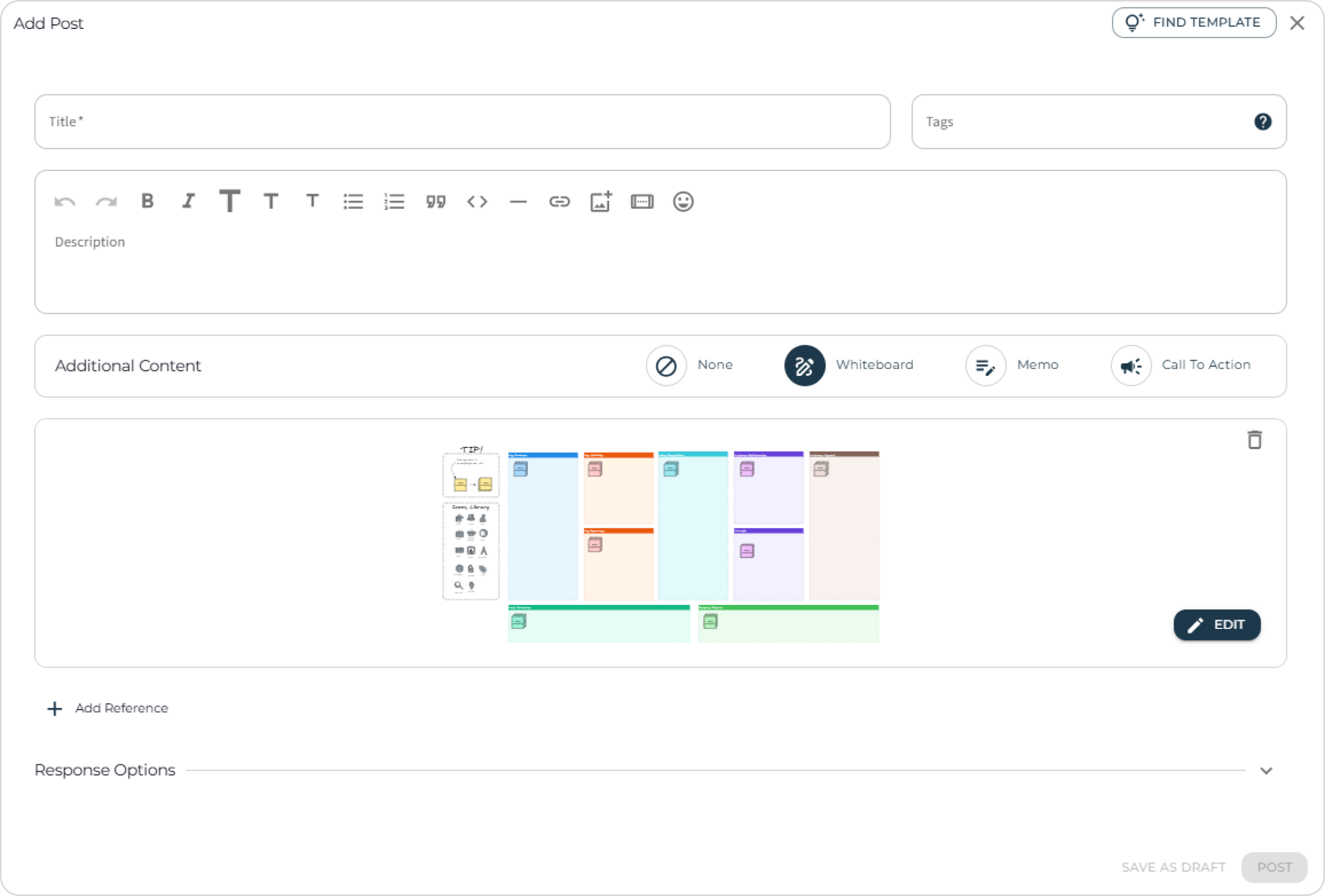Create a post with a whiteboard